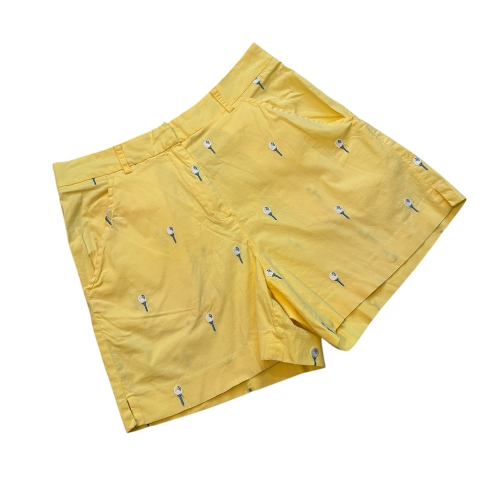 Vintage 90s’s Lilly Pulitzer Golf Tee Embroidered Yellow Shorts, Sz 4 - Picture 7 of 11
